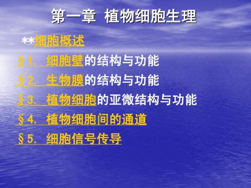 高中生物竞赛复习课件植物生理——第一章 植物细胞生理