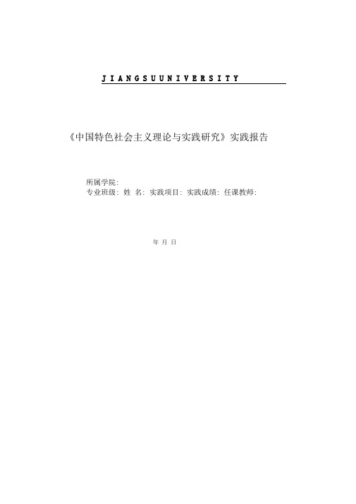 中国特色社会主义理论与实践研究实践报告