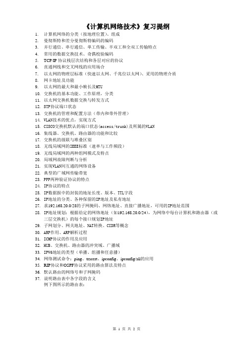 计算机网络与通信复习提纲