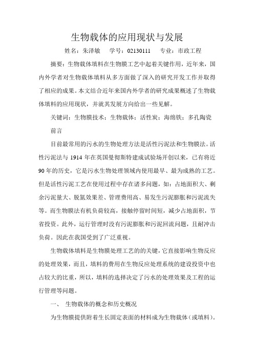 生物载体的应用现状与发展