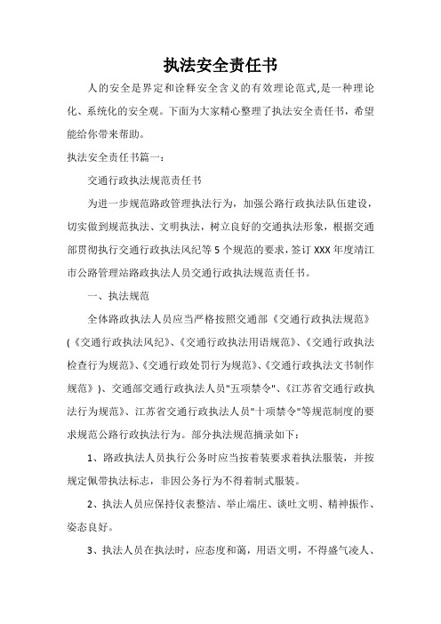  执法安全责任书