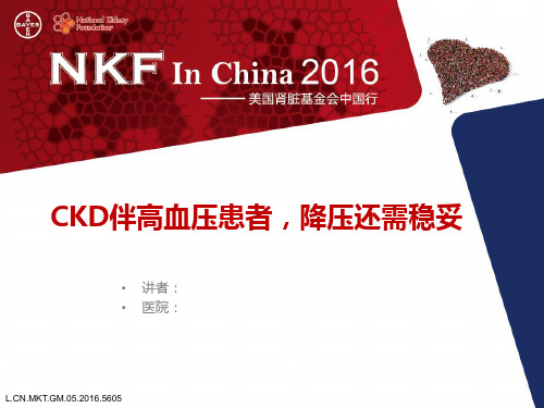 反方观点—CKD伴高血压患者,降压需更稳妥(审批编号)