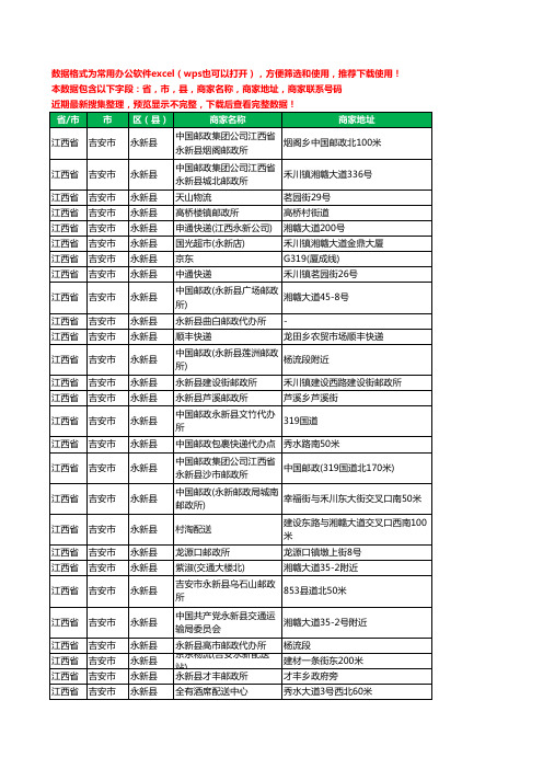 2020新版江西省吉安市永新县运输工商企业公司商家名录名单黄页联系电话号码地址大全70家