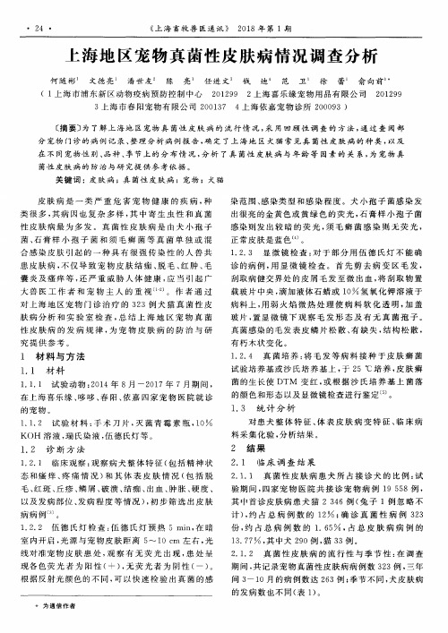 上海地区宠物真菌性皮肤病情况调查分析