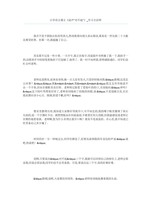 小学语文课文《说声“对不起”》