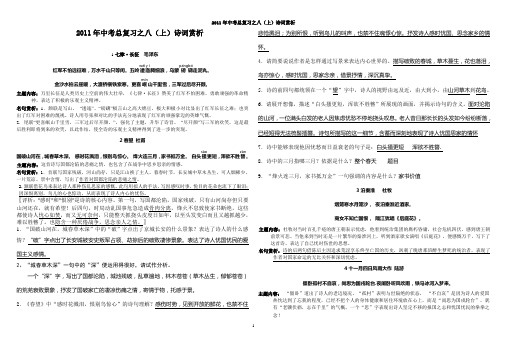 8上苏教版初中语文古诗词鉴赏复习