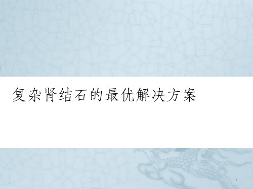 复杂肾结石的最优解决方案ppt课件