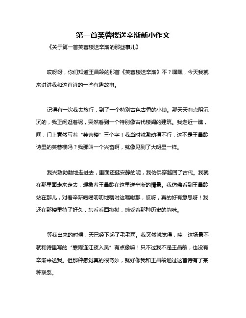 第一首芙蓉楼送辛渐新小作文