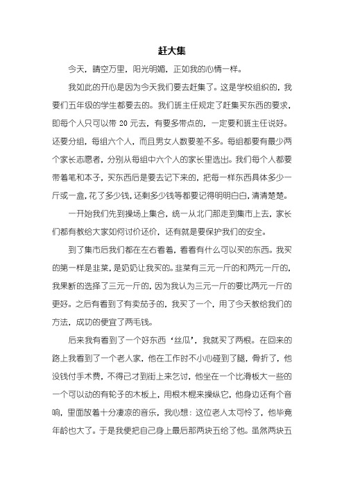叙事作文：赶大集作文800字