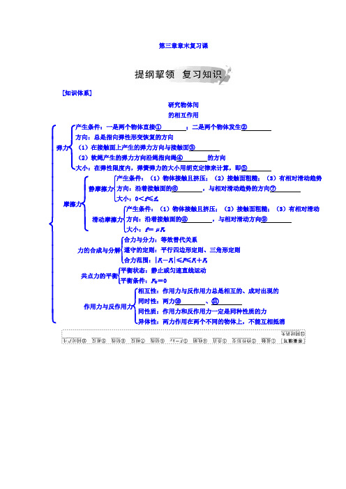 粤教版高中物理必修一：第三章章末复习课+Word版含答案.doc