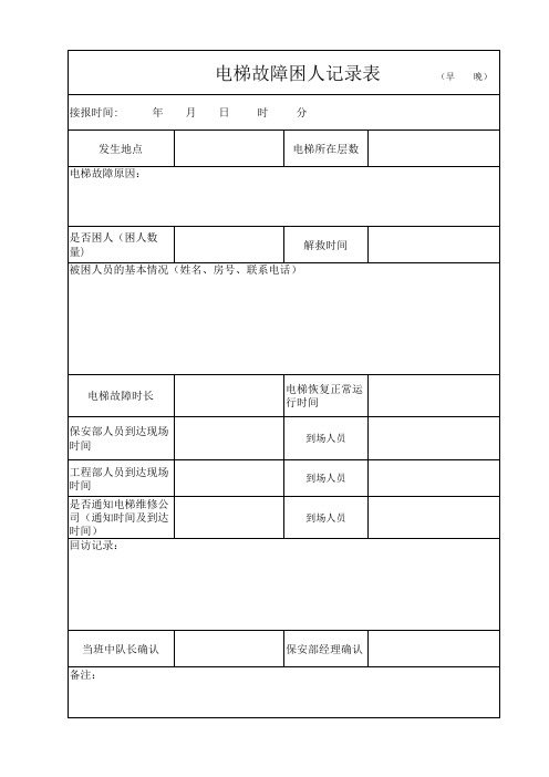 电梯困人记录(新版)