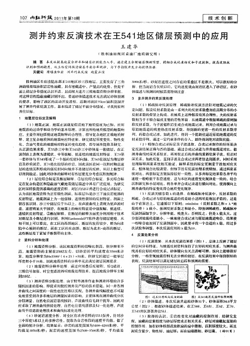 测井约束反演技术在王541地区储层预测中的应用