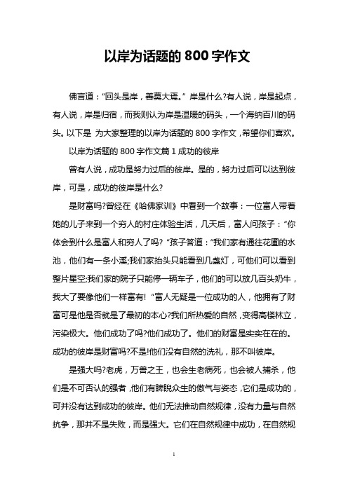 以岸为话题的800字作文