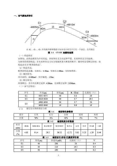 油藏工程设计模板