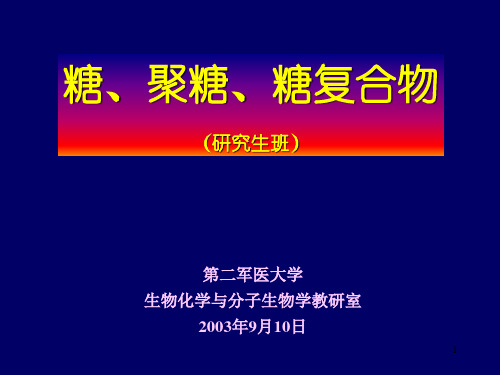 《糖生物学基础理论》ppt课件