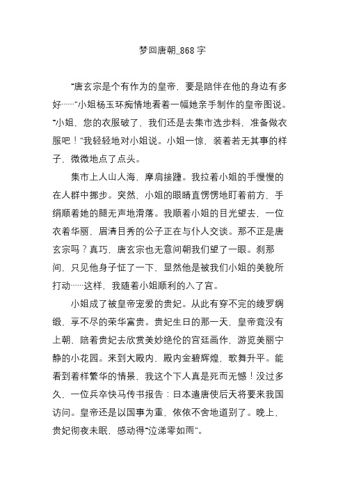 梦回唐朝_868字