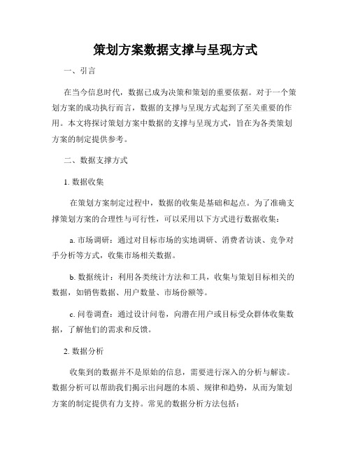 策划方案数据支撑与呈现方式