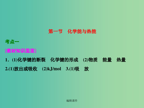 高考化学一轮复习 第一节 化学能与热能习题讲解
