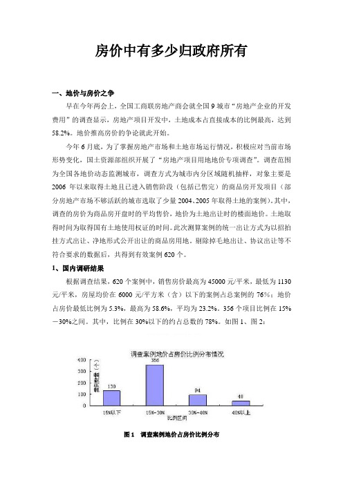房价中有多少归政府所有090820