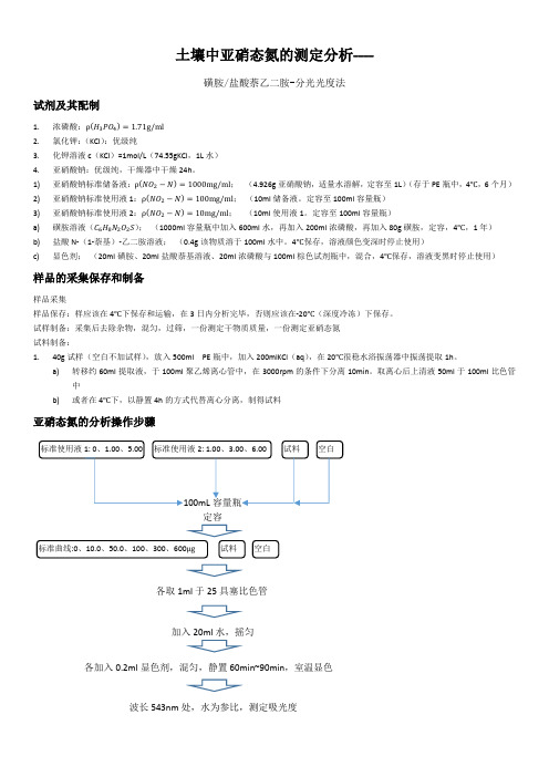 亚硝态氮的测定流程和步骤