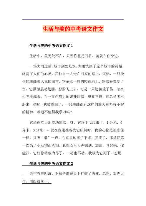 生活与美的中考语文作文