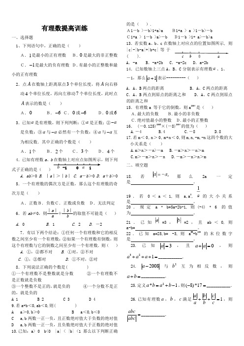 有理数提高训练(含竞赛题)