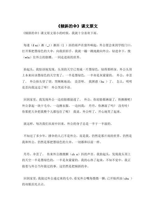 《倾斜的伞》课文原文