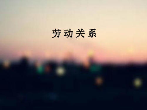劳 动 关 系PPT课件