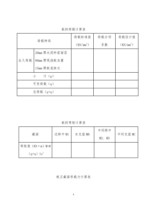 荷载计算表0812