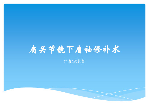 肩关节镜下肩袖修补(PPT课件)