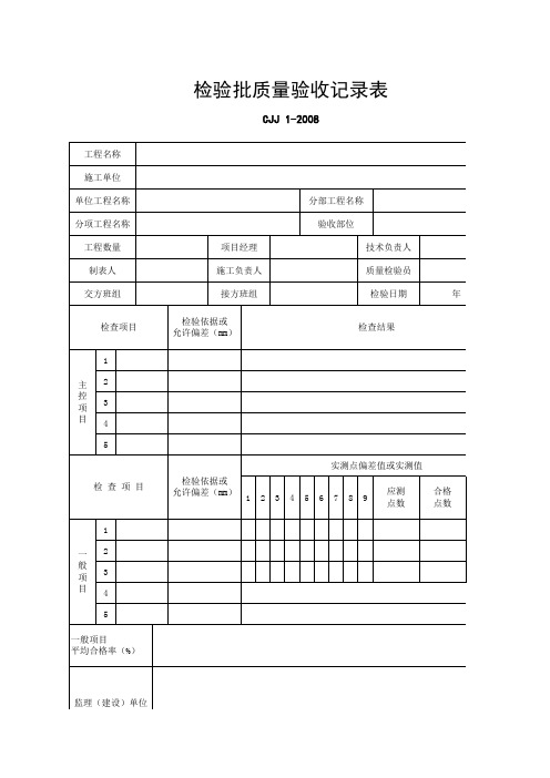 检验批质量记录表