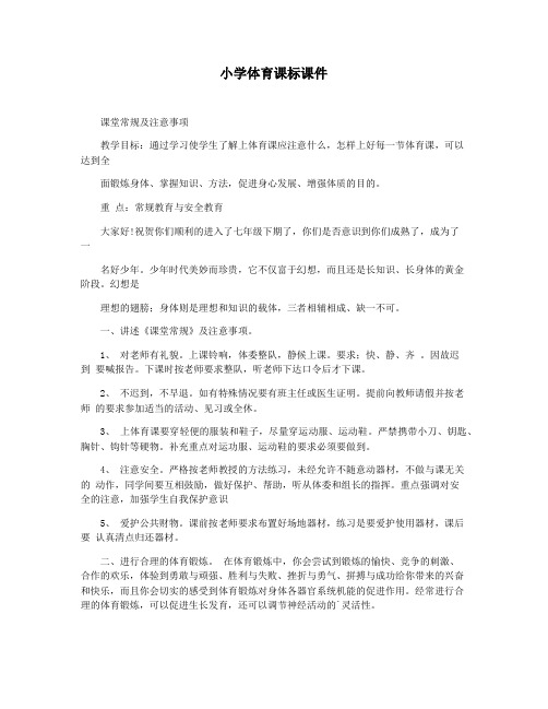 小学体育课标课件