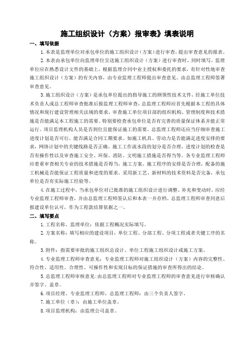 施工组织设计(方案)报审表