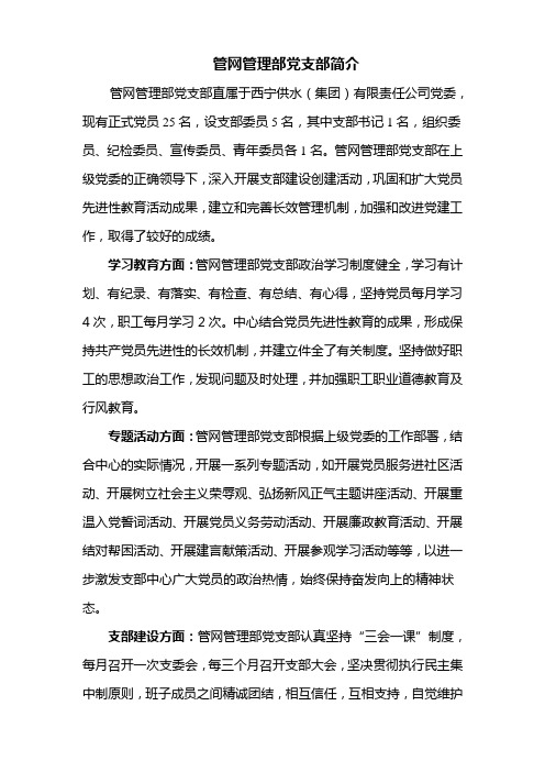 党支部简介