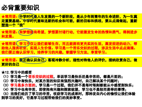 2020届中考道德与法治专题复习：七年级上册   第二单元  友谊的天空 (共14张PPT)