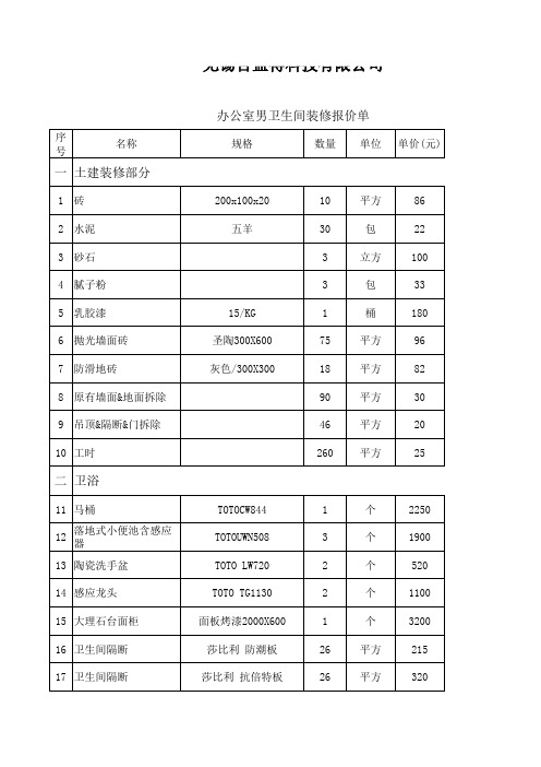 办公室男卫生间装修