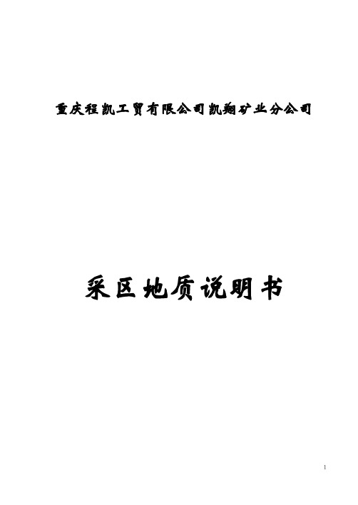 +270m北采区地质说明书
