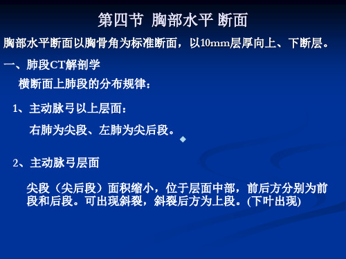 胸部水平断层解剖