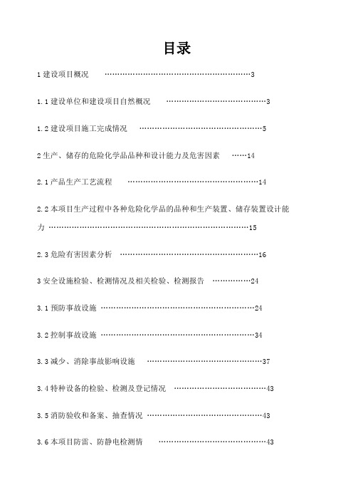 危险化学品项目试生产方案