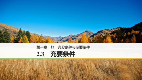 2018版高中数学北师大版选修1-1课件：第一章 2-3 充要
