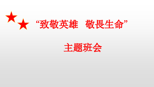 疫情主题班会课件：《致敬英雄  敬畏生命》(36张PPT)