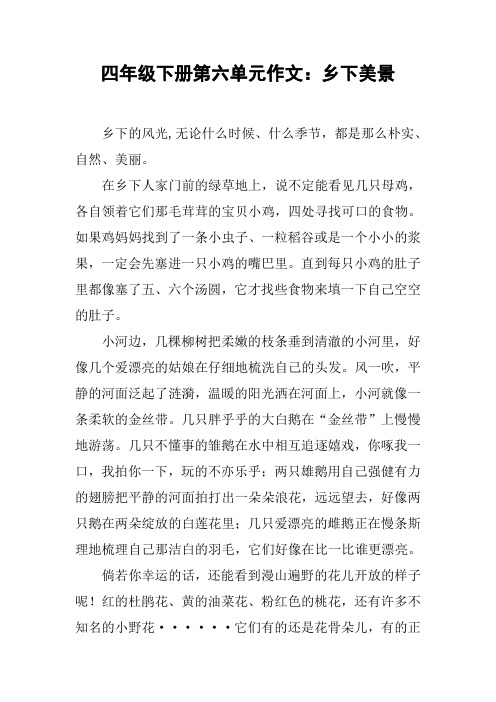 四年级下册第六单元作文：乡下美景_1【DOC范文整理】