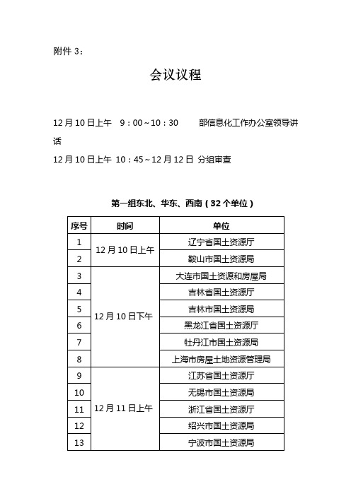 会议议程