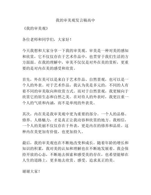 我的审美观发言稿高中