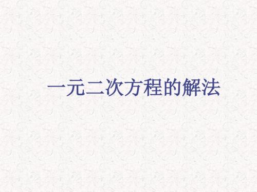 苏科版九年级数学上册《一元二次方程组的解法》课件