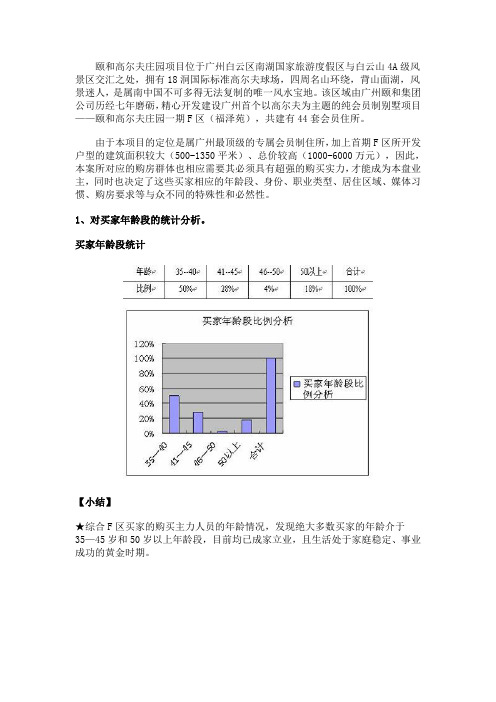 颐和高尔夫庄园首期福泽苑买家分析报告