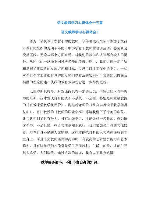 语文教师学习心得体会十五篇