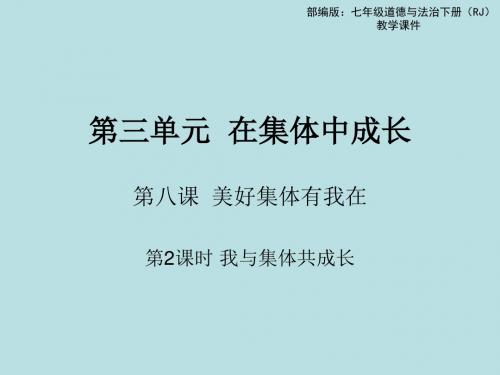 人教版《道德与法治》七年级下册 8.2 我与集体共成长 课件(共13张PPT)