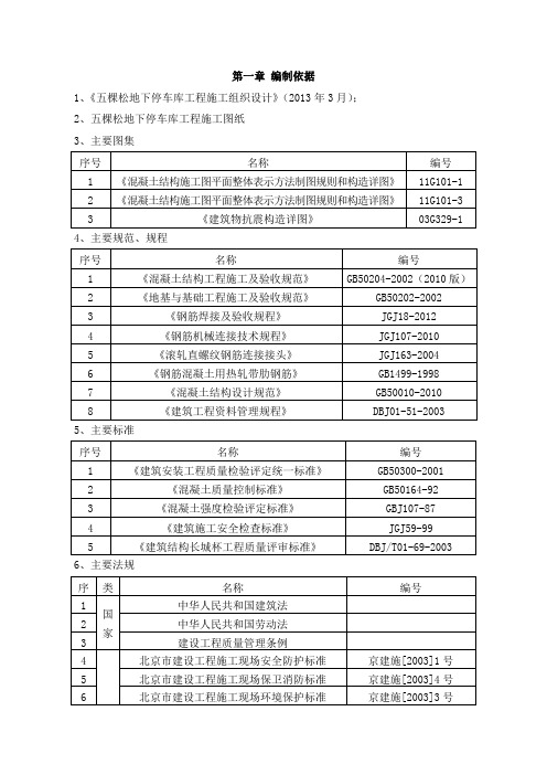 五棵松地下停车库工程(主体土建结构)-钢筋施工方案