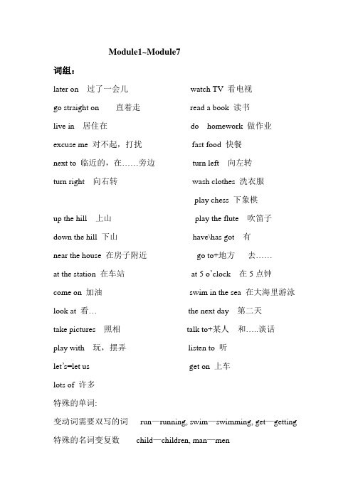 Module1~module7的知识点总结